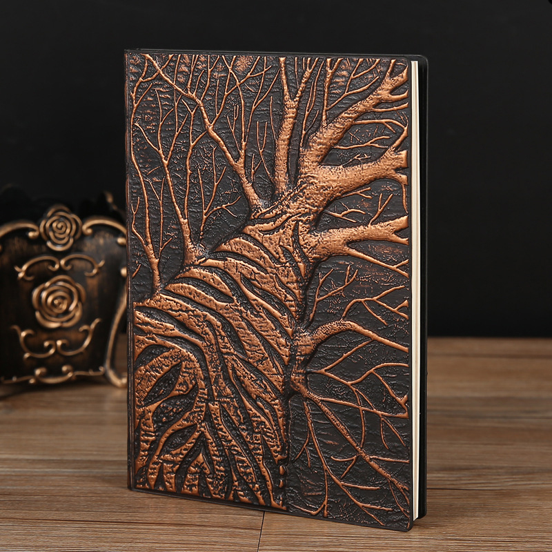Vintage Leather Journal Notebook - دفتر ملاحظات كبير بتصميم شجرة عتيقة
