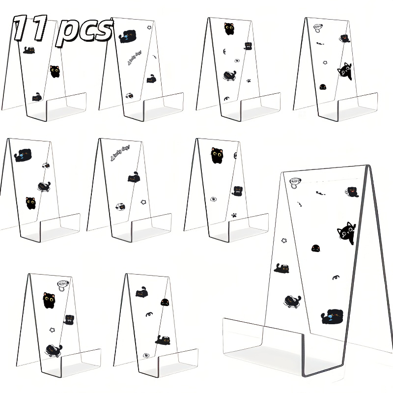 Clear Acrylic Book Stand Holder - 11 قطعة من حوامل عرض الكتب