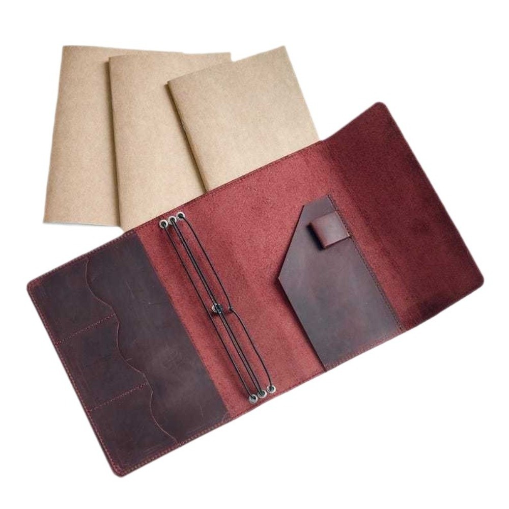 دفتر ملاحظات جلدي قابل لإعادة  - مراجعة Vintage Leather Journal Notebook وسعره