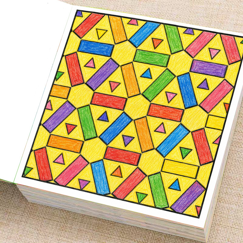 كتاب تلوين بأنماط هندسية مكون  - مراجعة Adult Coloring Book Stress Relief وسعره