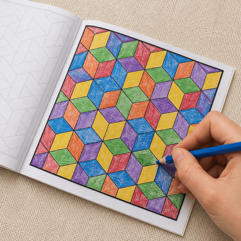 كتاب تلوين بأنماط هندسية مكون  - مراجعة Adult Coloring Book Stress Relief وسعره
