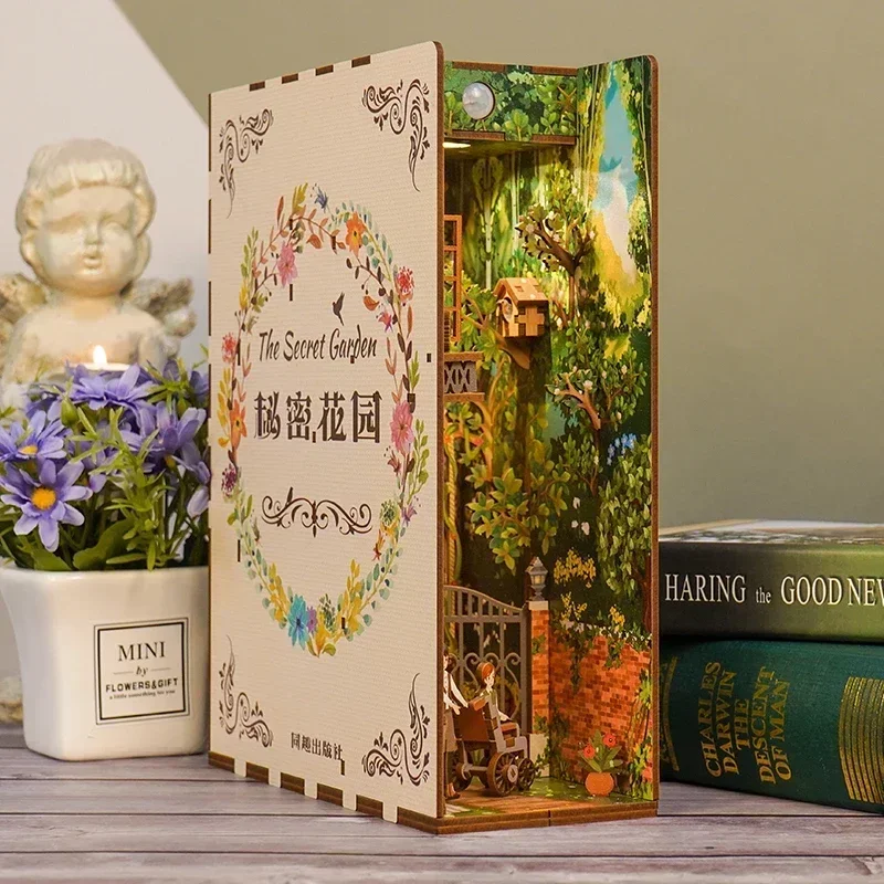 مجموعة إدراج رف زاوية الكتب ال - مراجعة Diy Wooden Book Nook Kit Shelf Insert وسعره