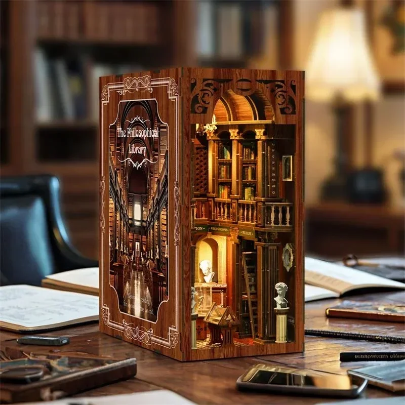 مجموعة نموذج مصغر لرف الكتب ال - مراجعة Diy Wooden Book Nook Kit Shelf Insert وسعره