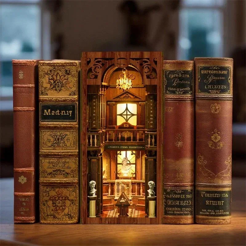 مجموعة نموذج مصغر لرف الكتب ال - مراجعة Diy Wooden Book Nook Kit Shelf Insert وسعره