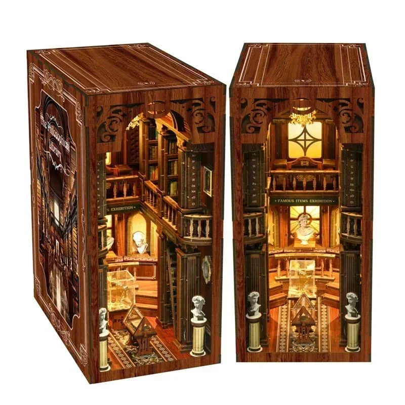 مجموعة نموذج مصغر لرف الكتب ال - مراجعة Diy Wooden Book Nook Kit Shelf Insert وسعره
