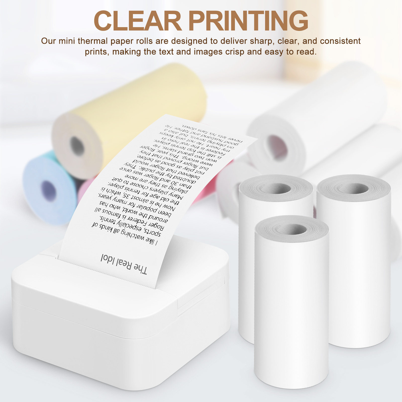 13 لفة من ورق الطابعة، ملصقات  - مراجعة Mini Pocket Thermal Printer Paper Roll وسعره