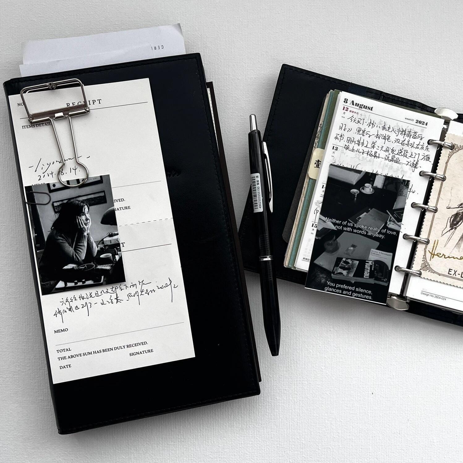 دفتر ملاحظات جلدي أسود مقاس A6 - مراجعة Vintage Leather Journal Notebook وسعره
