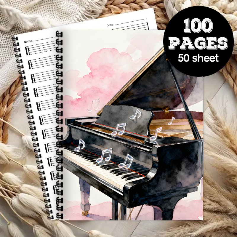دفتر موسيقى بحجم A4، كتاب نوتا - مراجعة Blank Sheet Music Notebook وسعره
